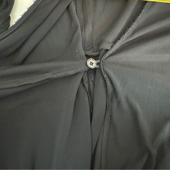 Yigal Azrouel Black Lace Sleeve Wrap Midi Dress 2 - Picture 8 of 13